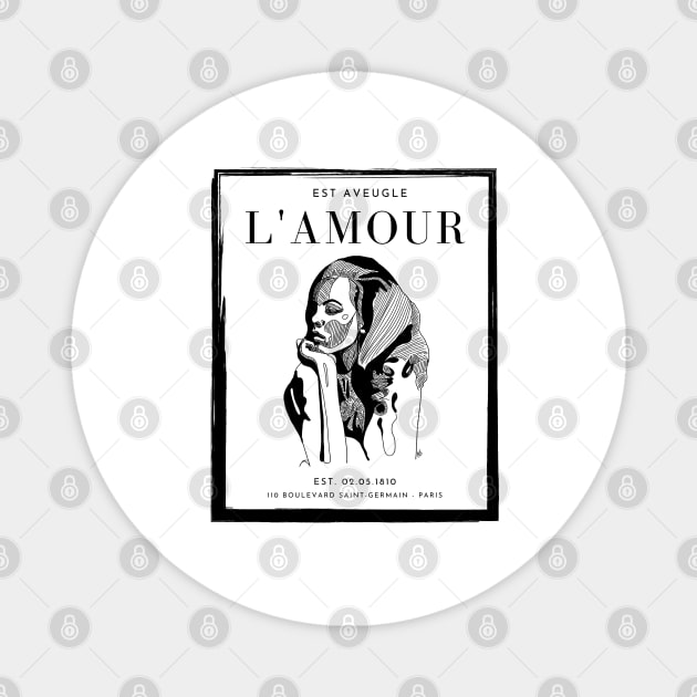 L`Amour Love Frensh Art Magnet by PrintsHessin